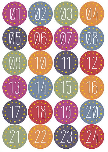 25 wei�e Kraftpapiert�ten XL (10x19 cm) mit 24 Adventsaufklebern Zum Advent