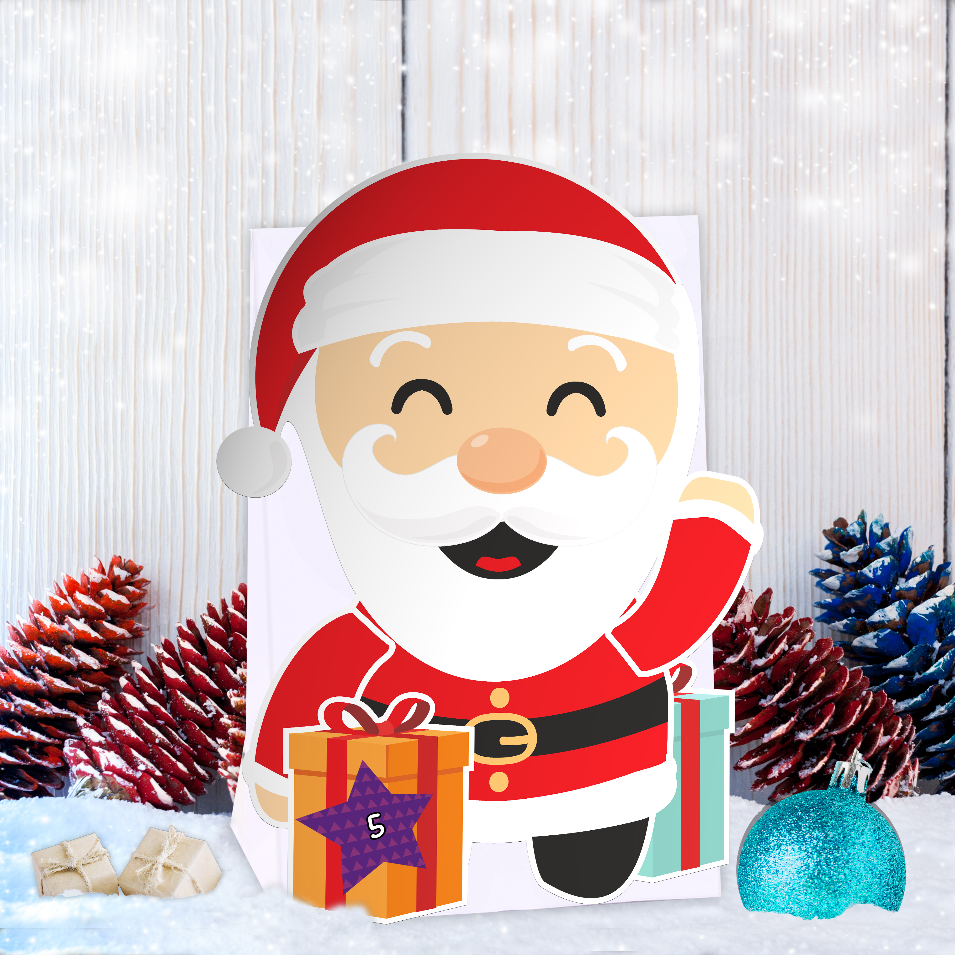 Vorgestanzter Adventskalender WEIHNACHTSFREUNDE zum selber basteln und bef�llen